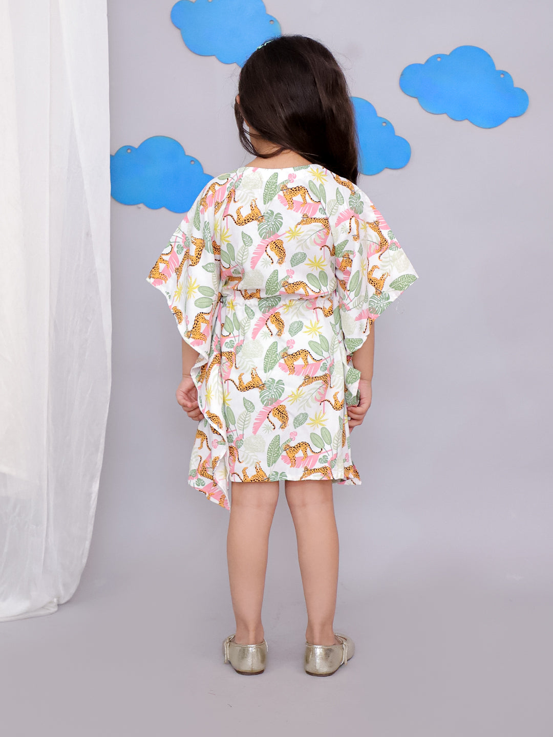 White tiger print kaftan