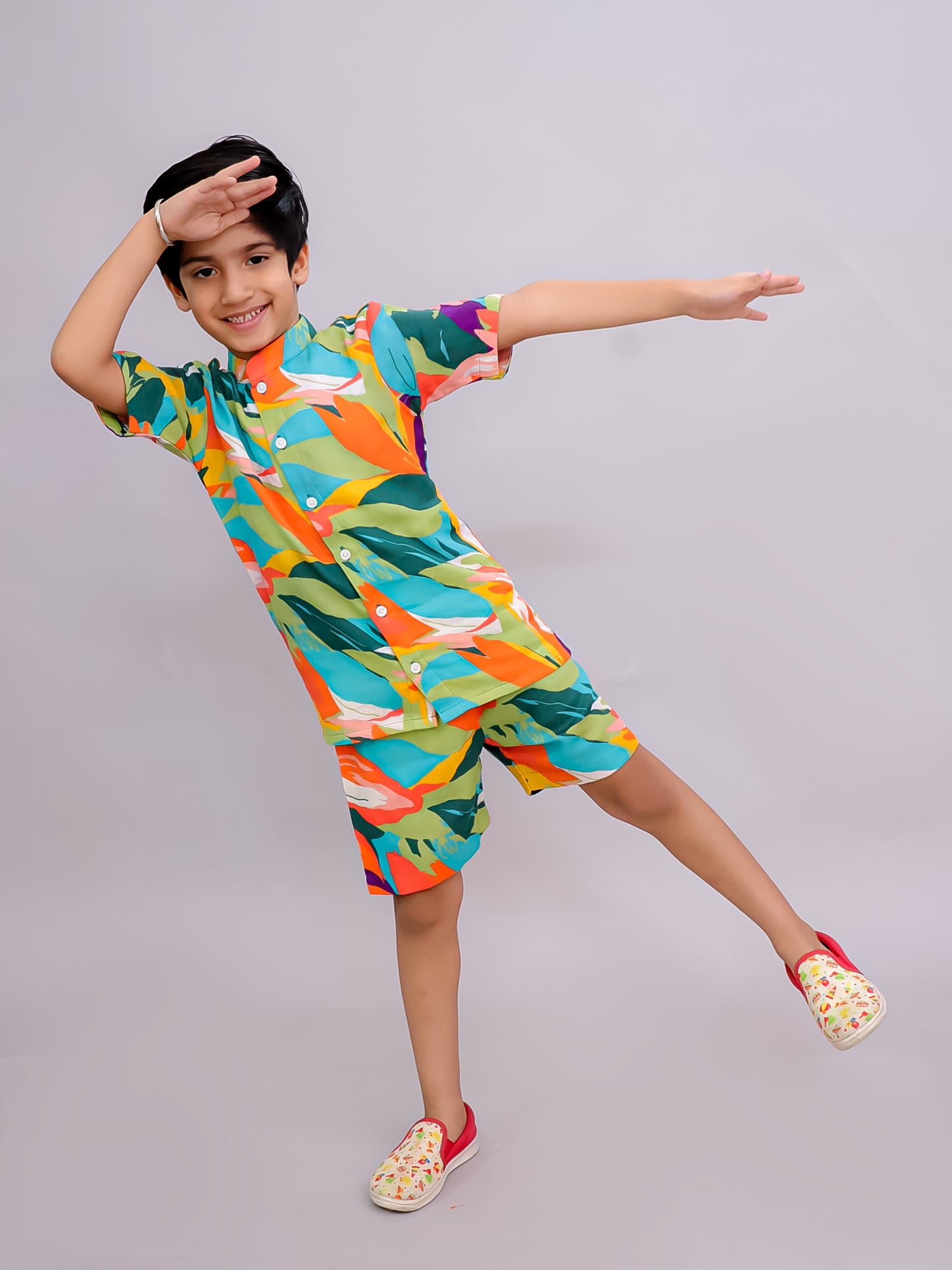 Multi colour parrot print boxer set