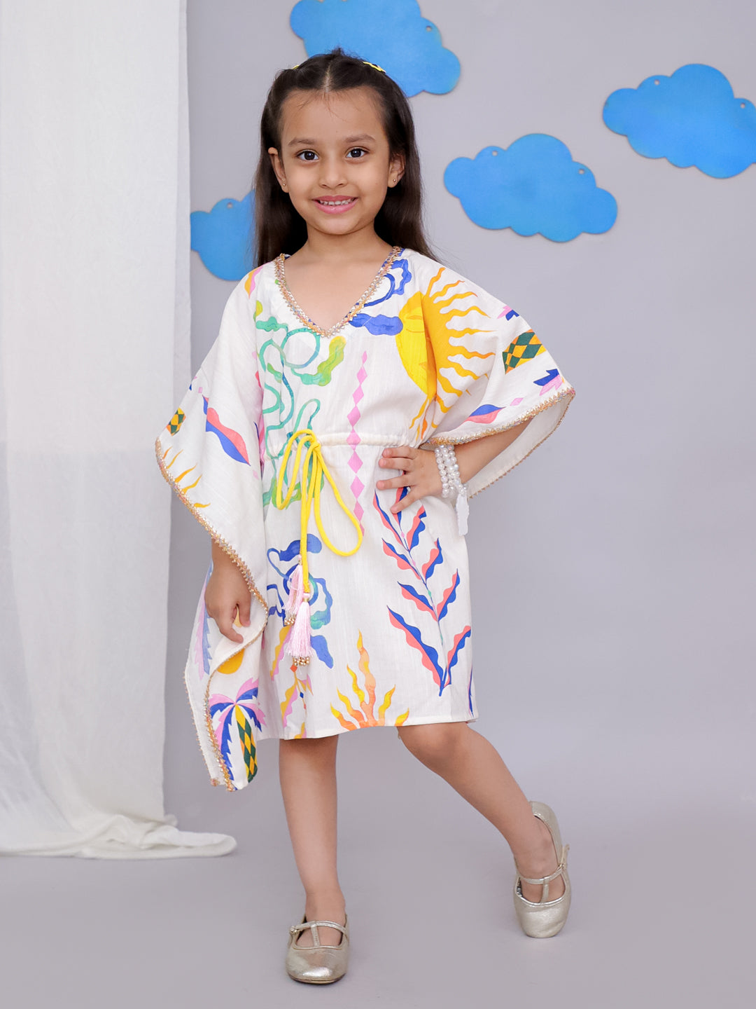 Yellow sun print kaftan