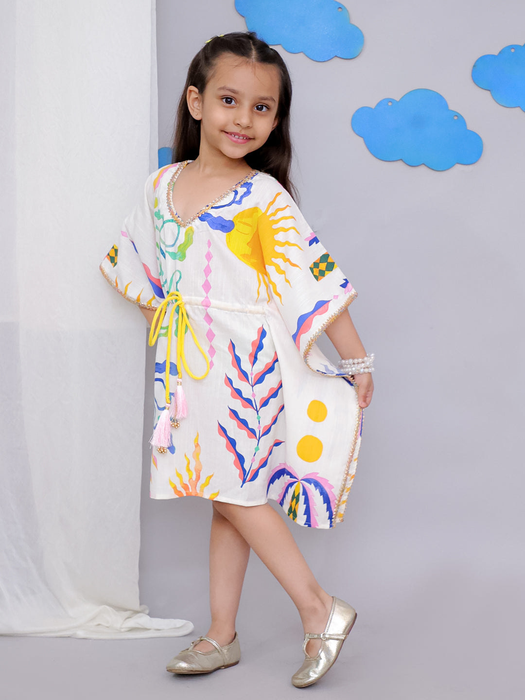 Yellow sun print kaftan