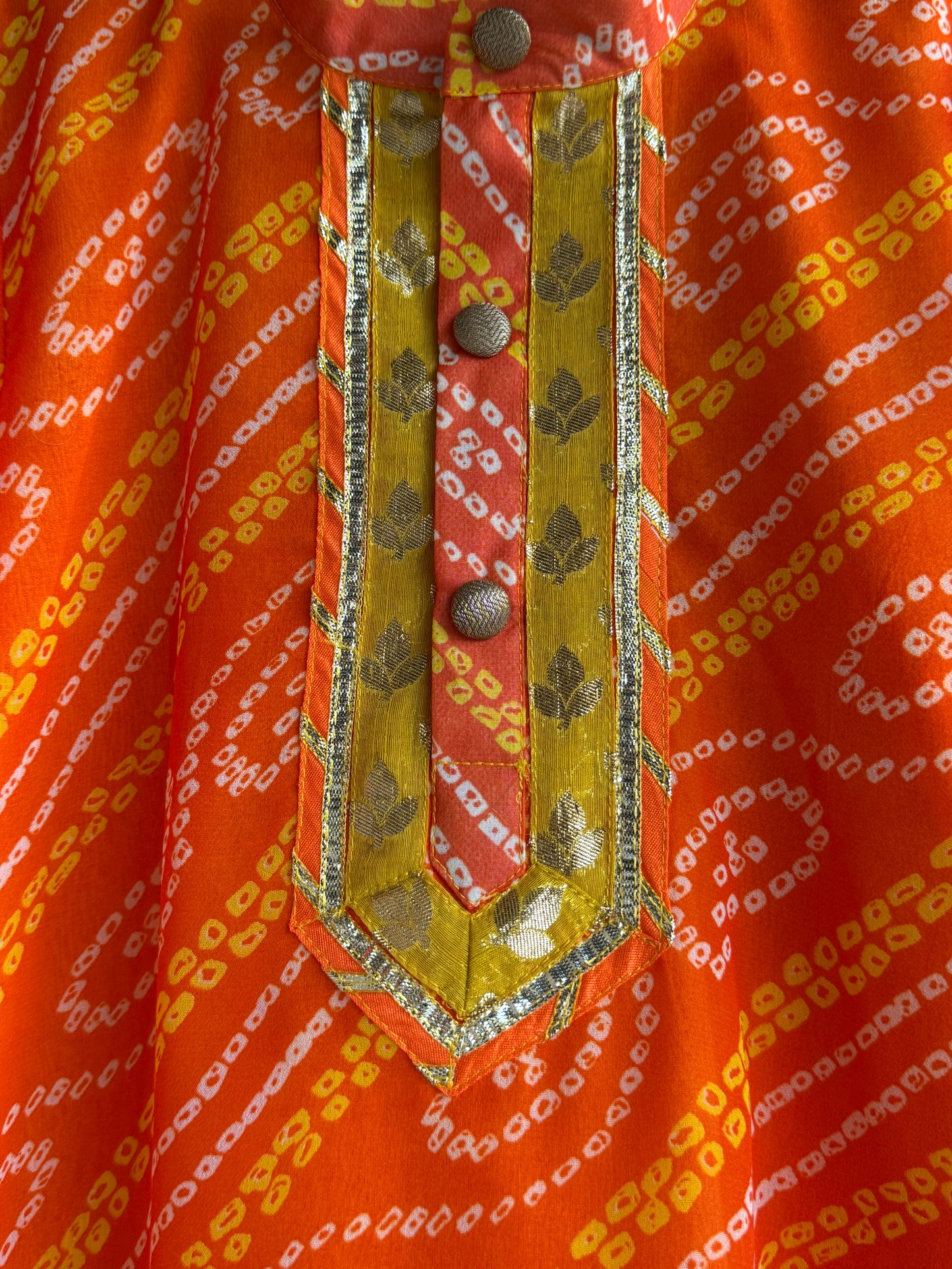 Orange leheriya boys kurta set