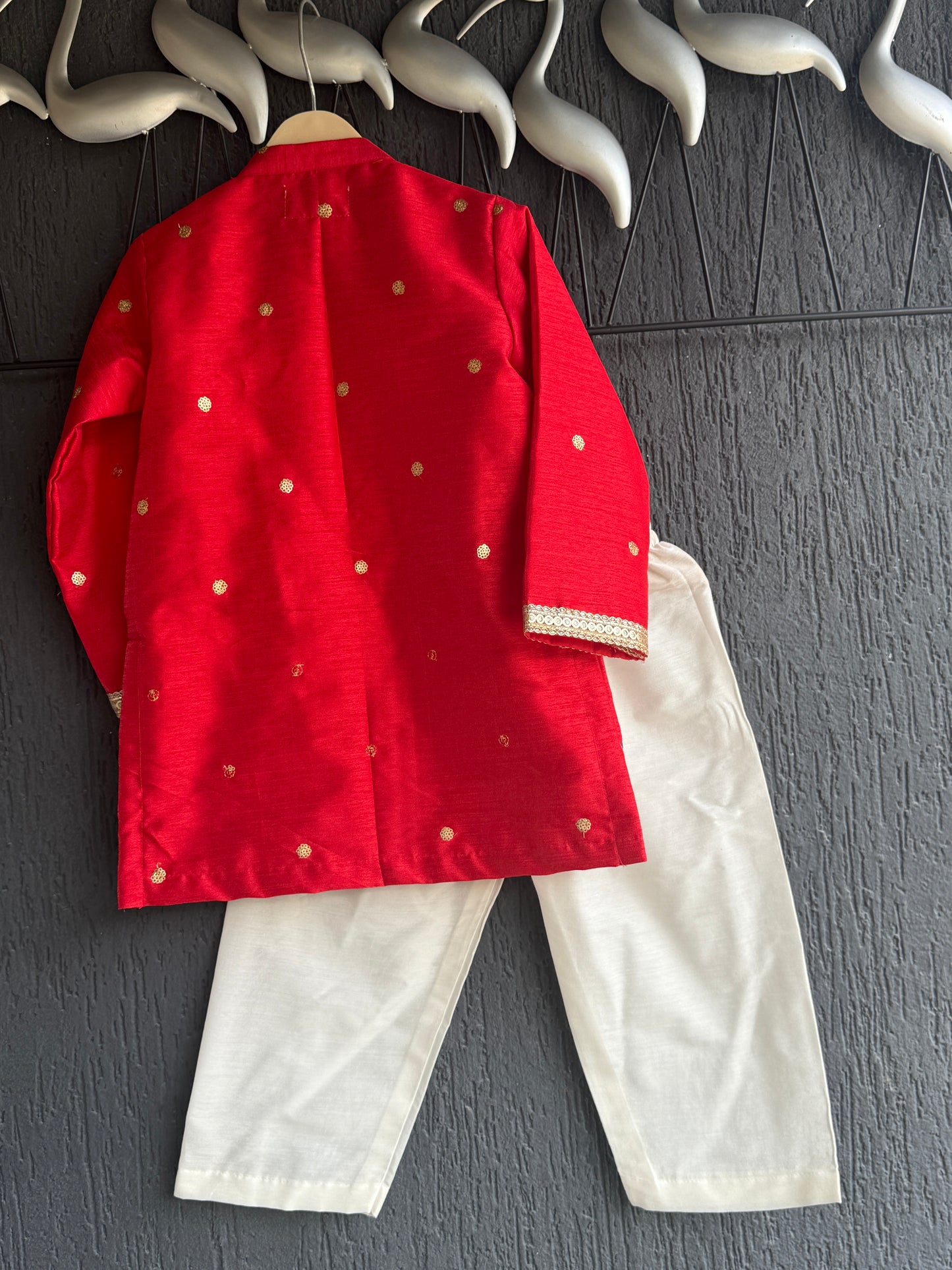 Red Patola Print Kurta Set