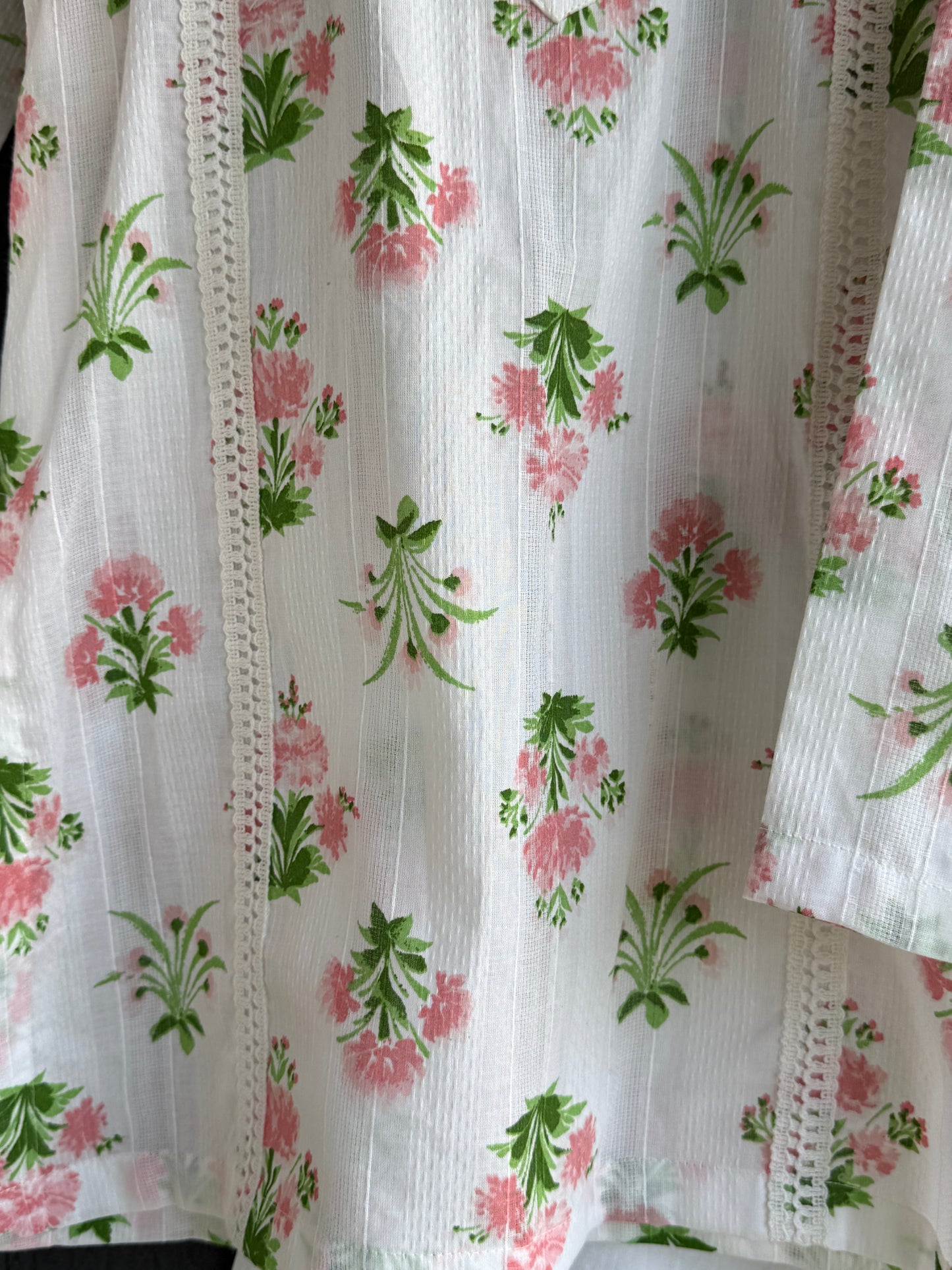 off white floral print kurta set