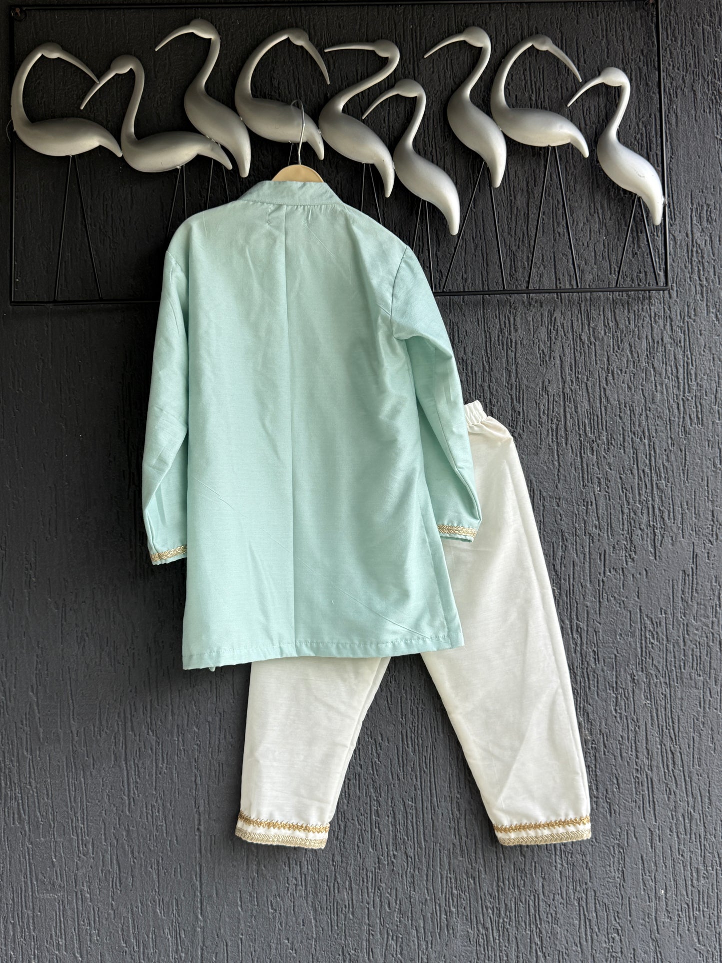 Blue silk kurta set