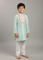 Power Blue Boys Kurta Pajama Set