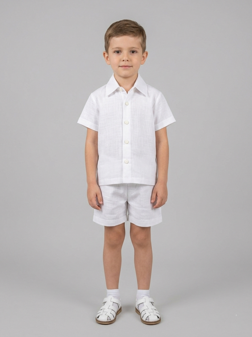 White summer shirt with shorts