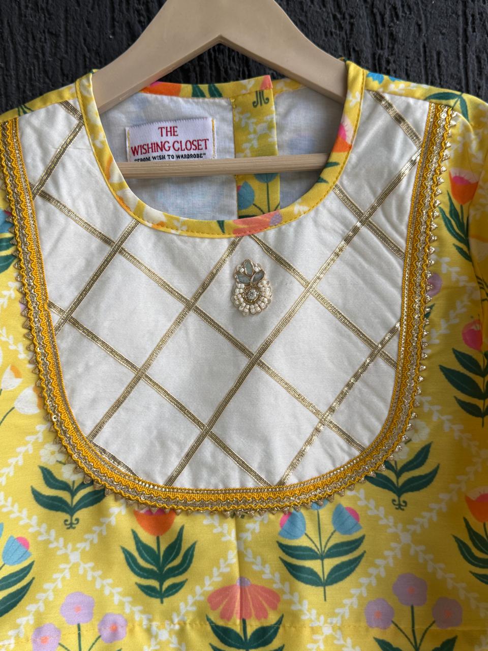 Sunny Yellow Floral Print Lehenga