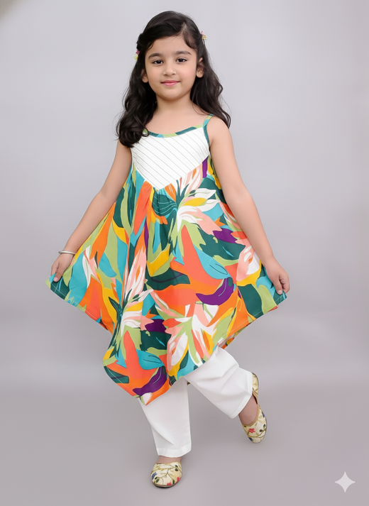 Parrot print strap dress