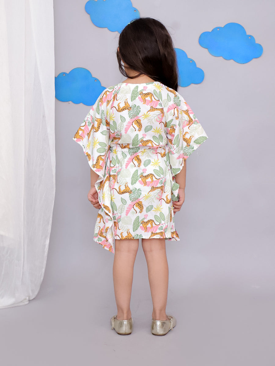 White tiger print kaftan