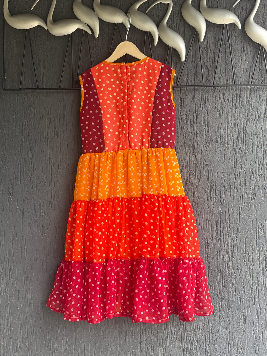 Yellow orange leheriya dress