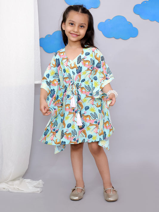 Blue tiger print kaftan