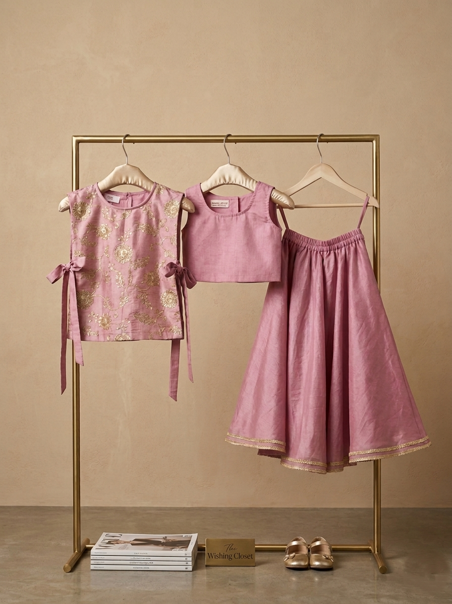3 Piece Embroidered Top With Flared Palazzo