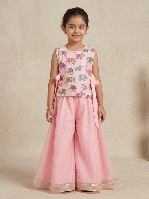 3 Piece sequence top with flared plazzo