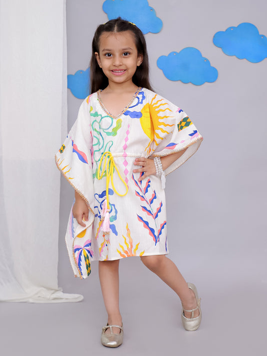 Yellow sun print kaftan