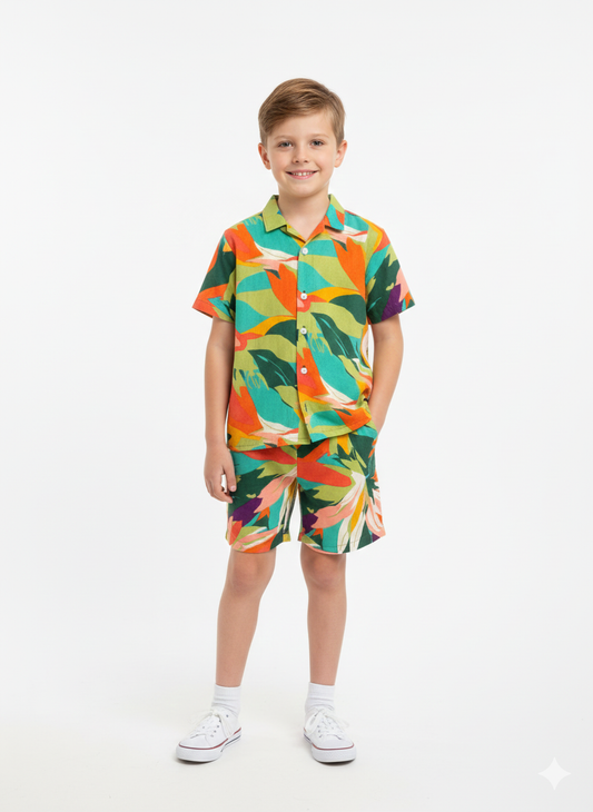 Multi colour parrot print boxer set