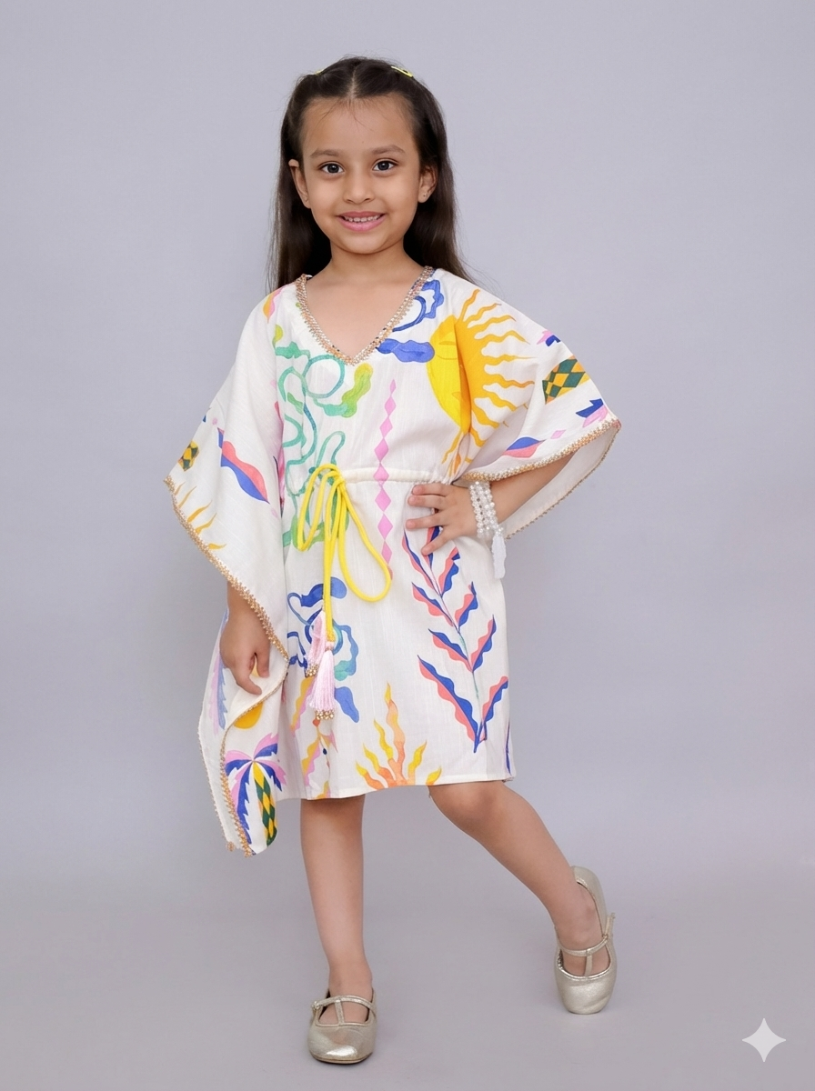 Yellow sun print kaftan