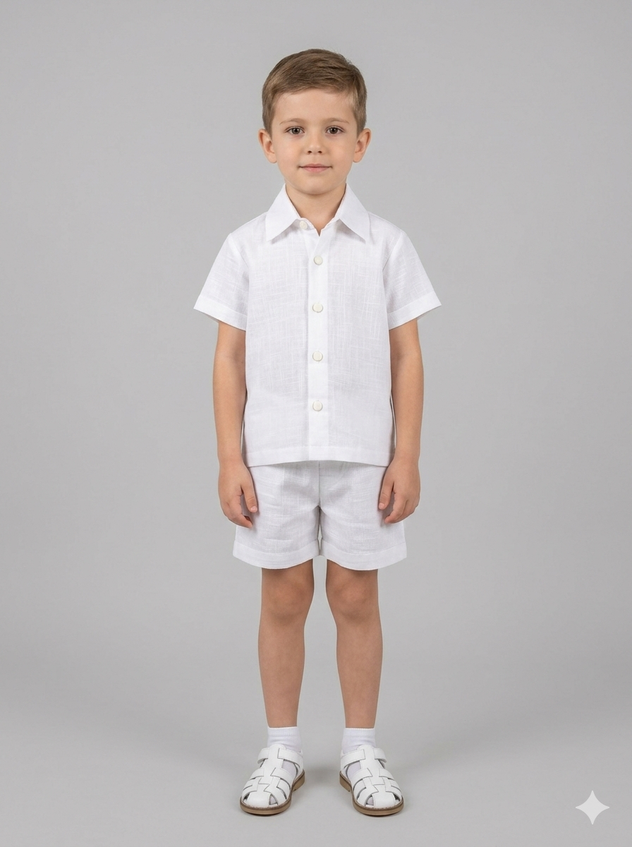 White summer shirt with shorts