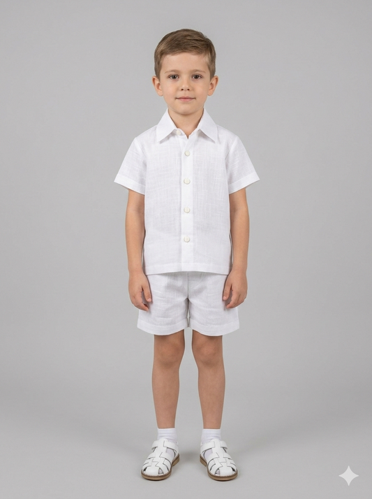 White summer shirt with shorts