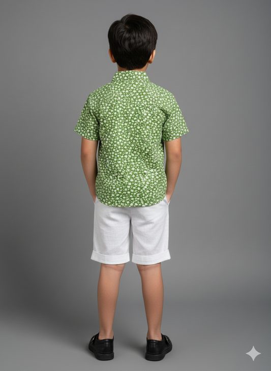 Green summer shirt with shorts