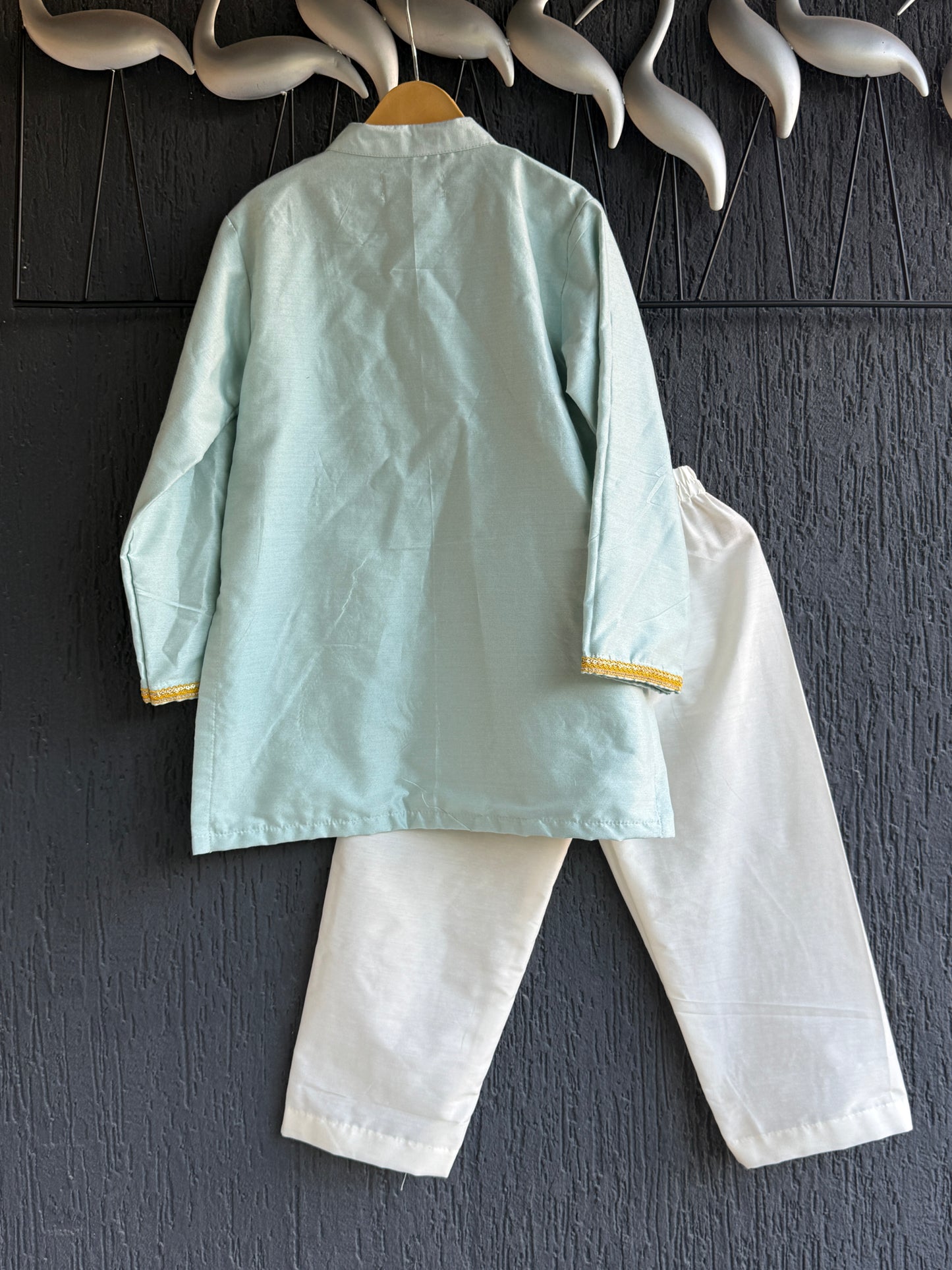 Power Blue Boys Kurta Pajama Set