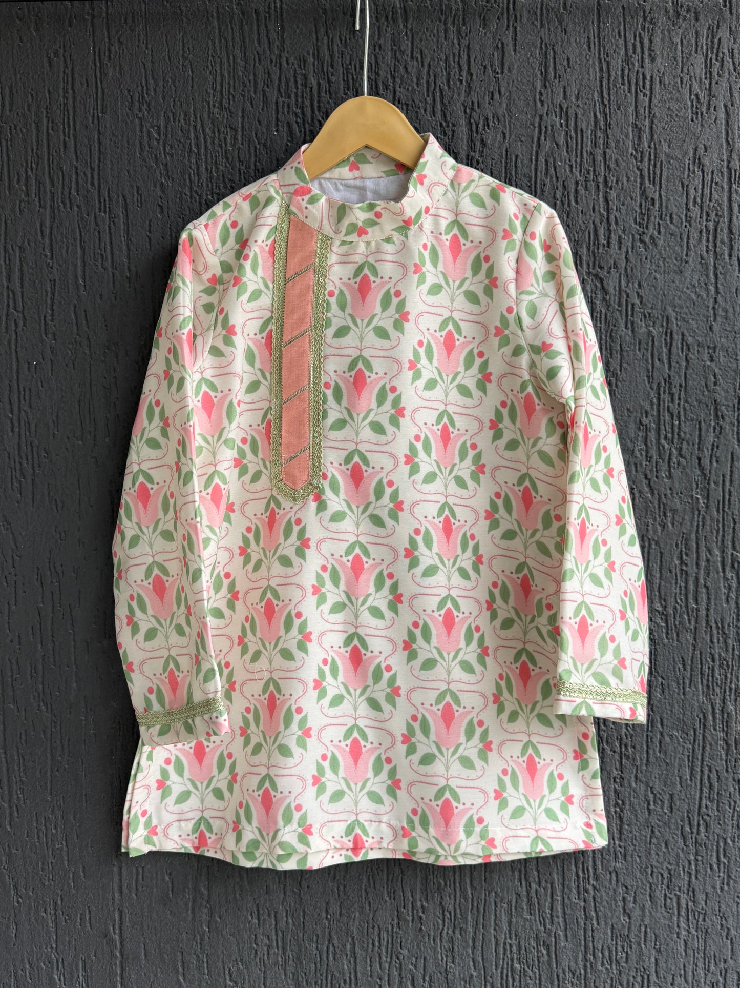 Peach printed kurta set