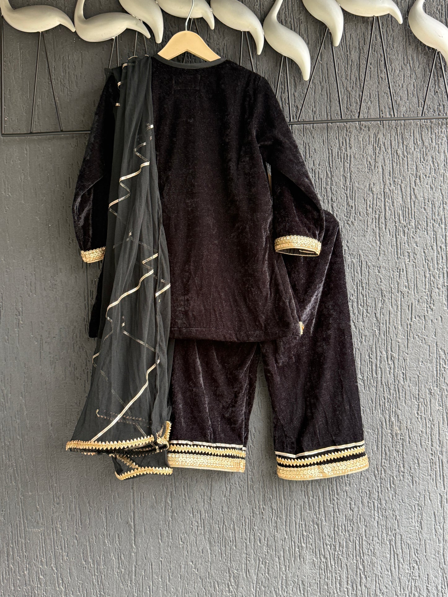 Black Velvet Kurta Co-ord Set