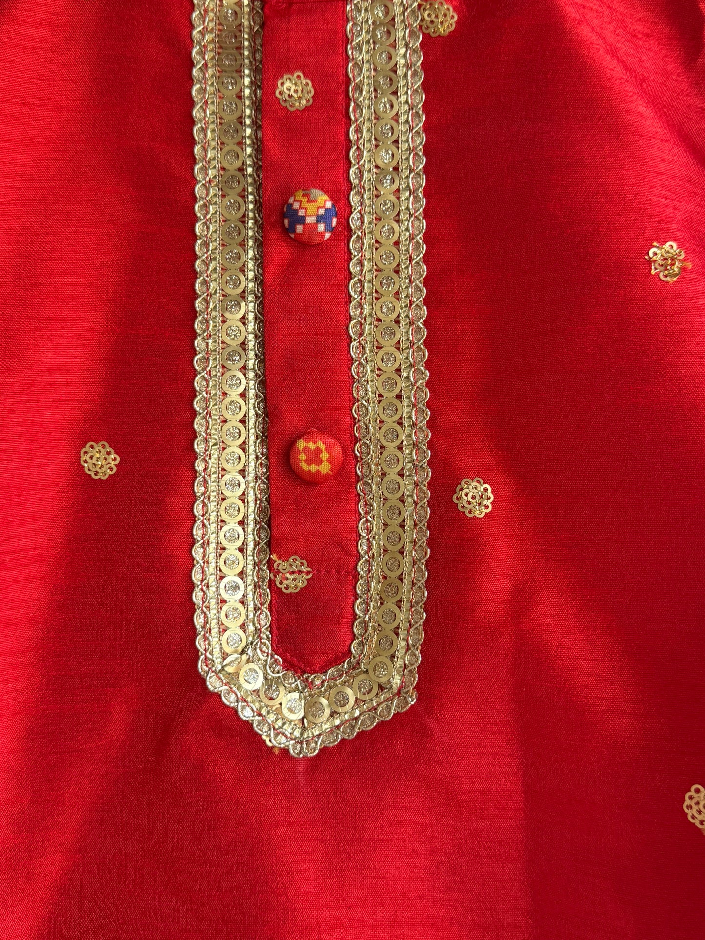 Red Patola Print Kurta Set