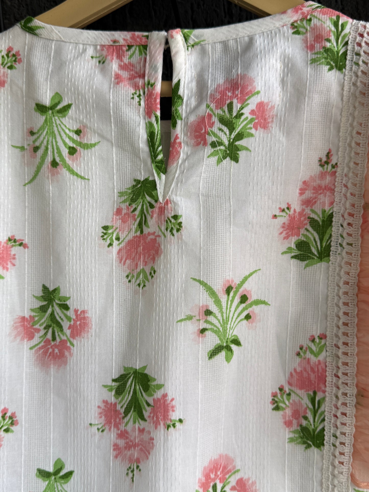 White floral print frill dress