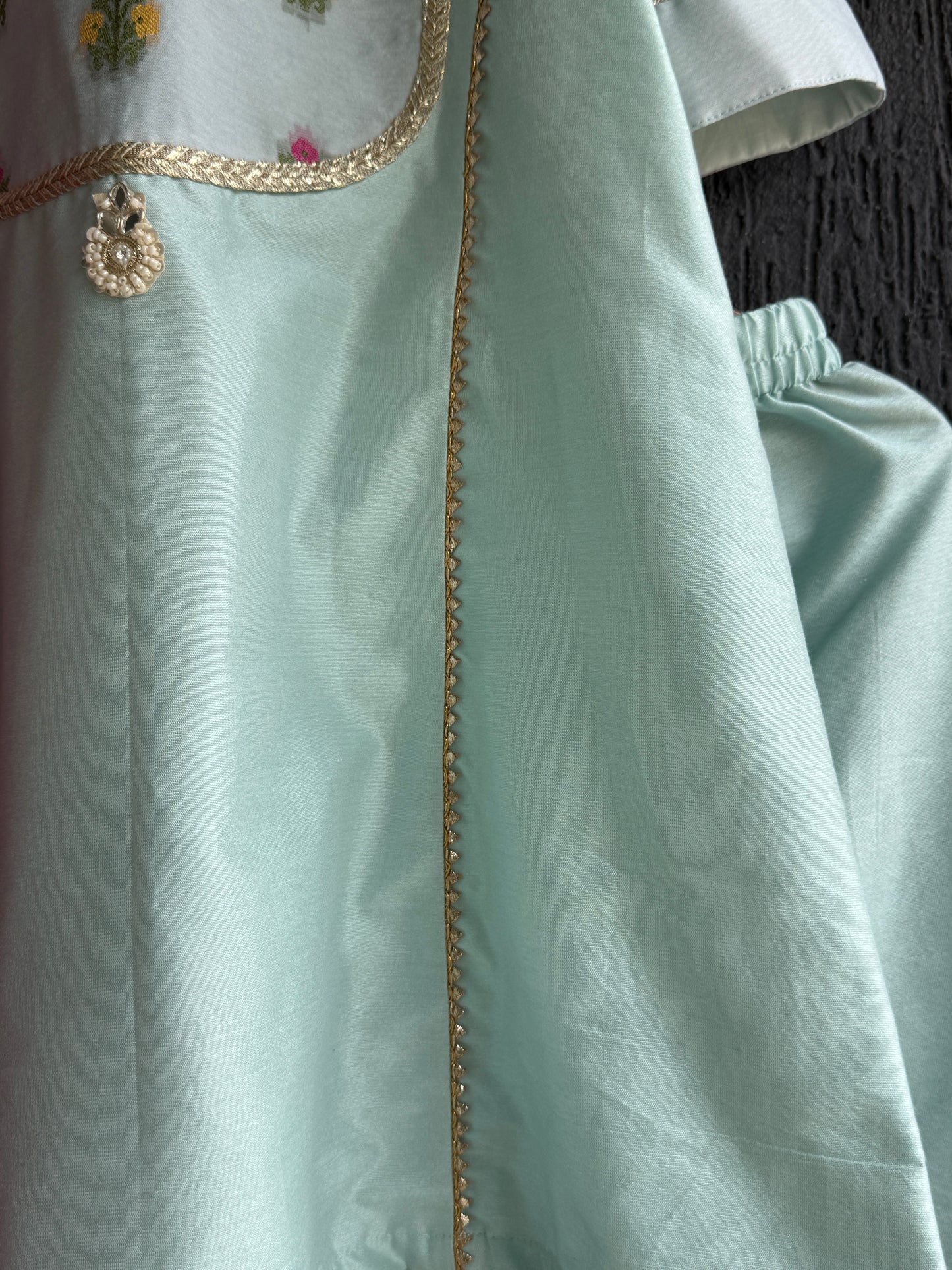 Blue silk kurta set