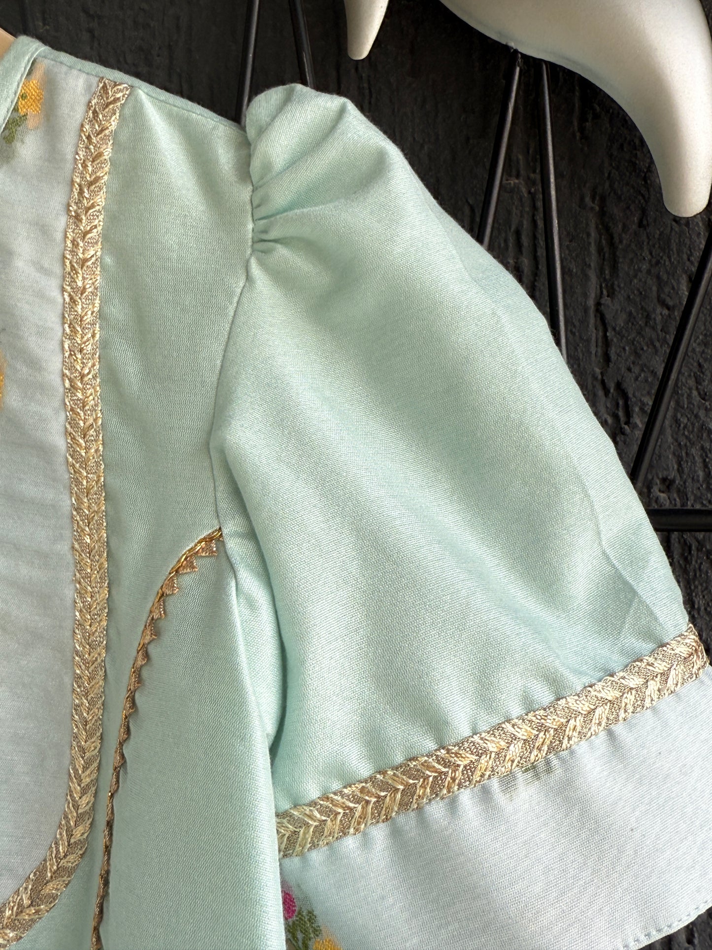 Blue silk kurta set