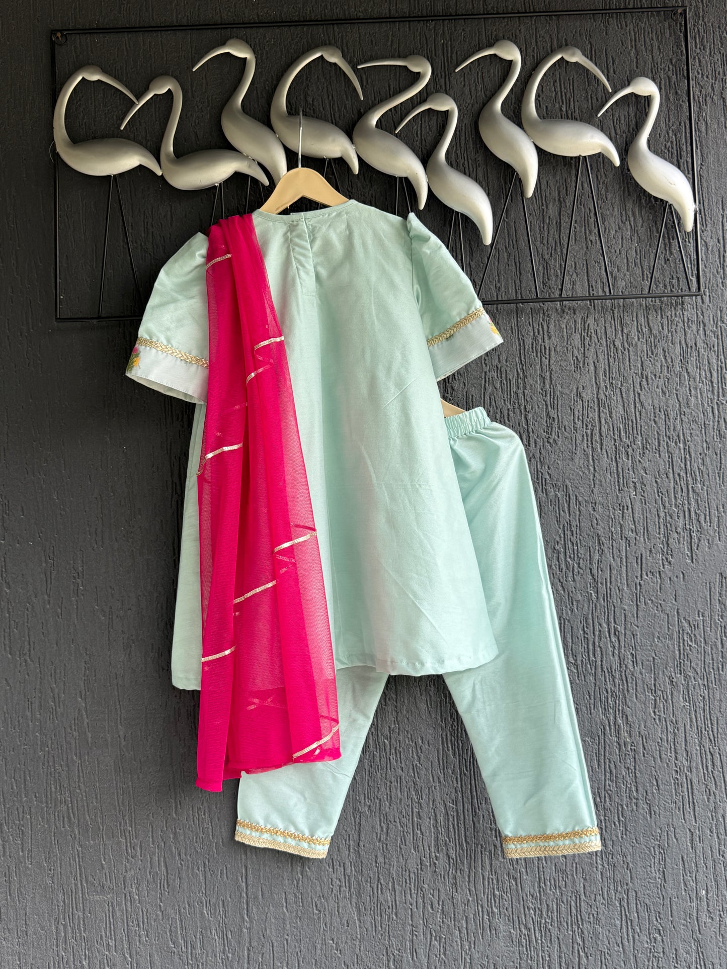 Blue silk kurta set