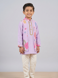 Lilac print kurta set