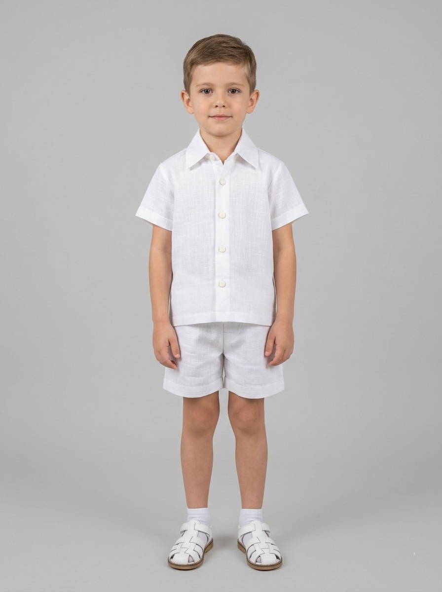 White summer shirt with shorts