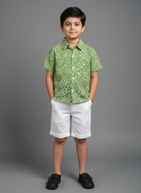 Green summer shirt with shorts