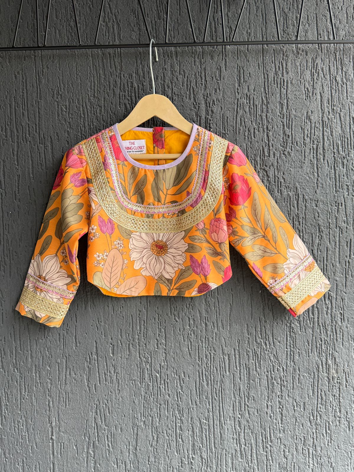 Orange Bold Floral Print Lehenga