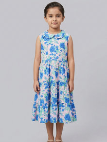 Blue rose Peter Pan Tiered Dress