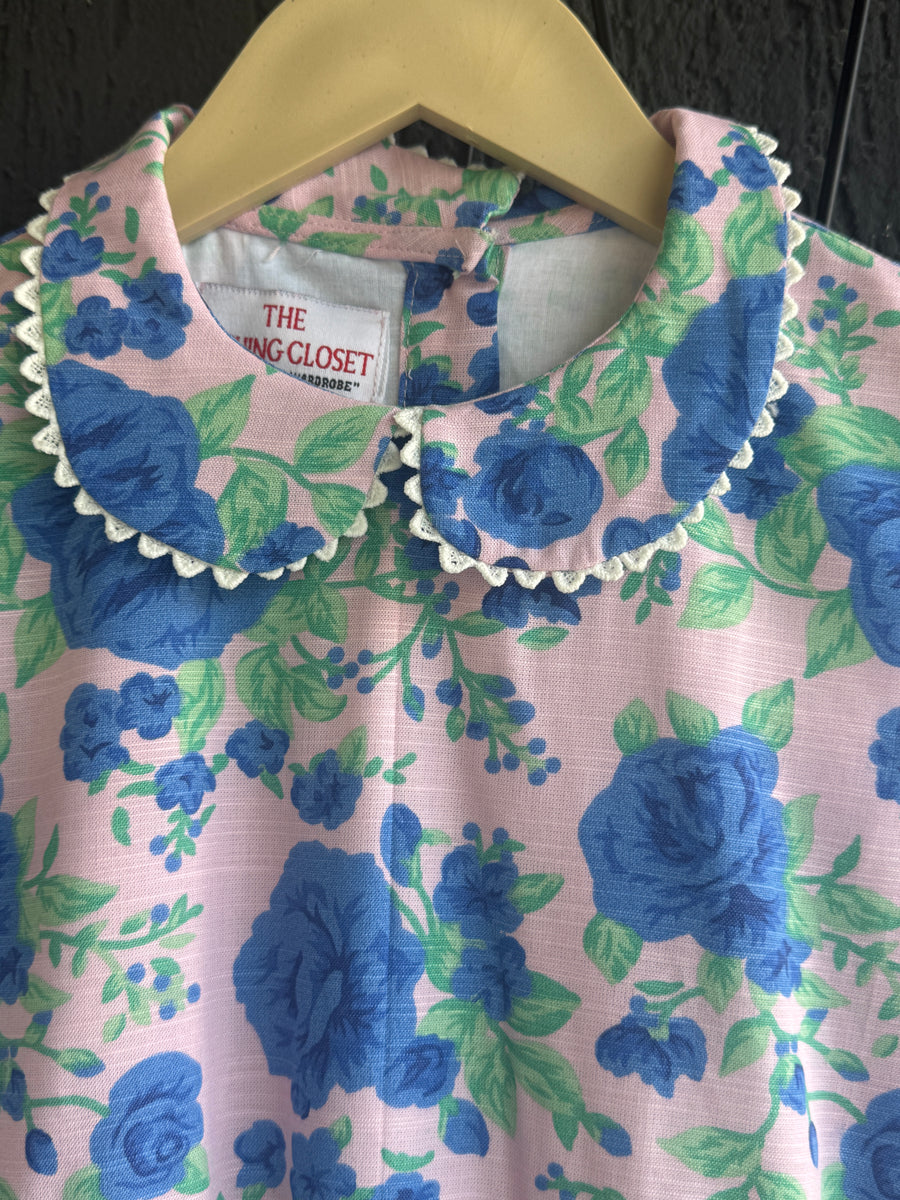 Blue rose Peter Pan Tiered Dress