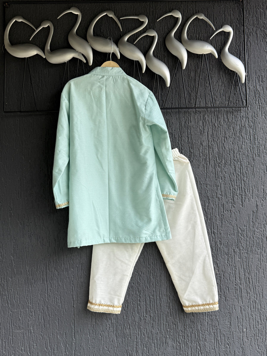 Blue silk kurta set