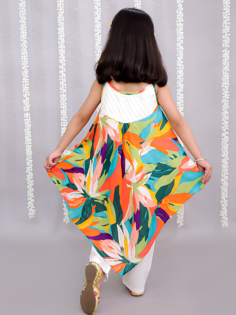 Parrot print strap dress