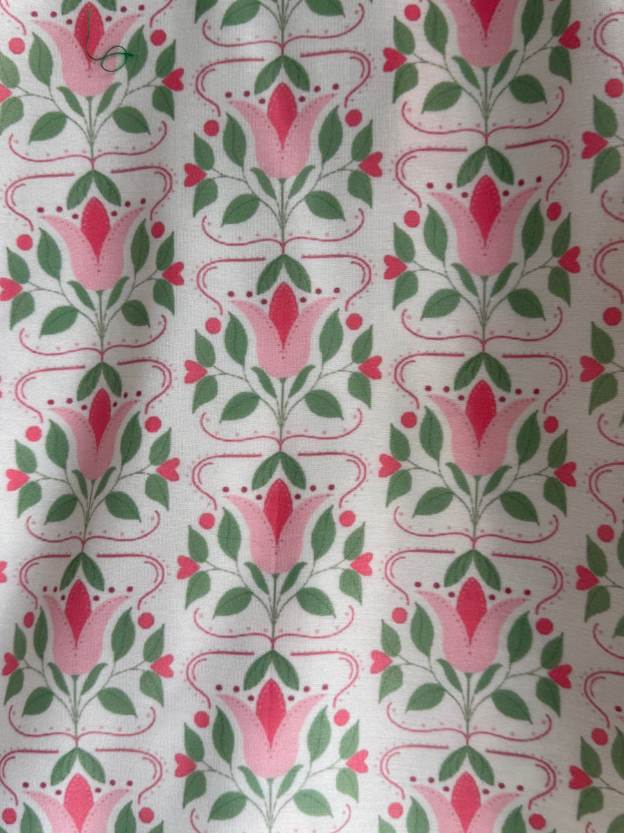 Peach printed kurta set