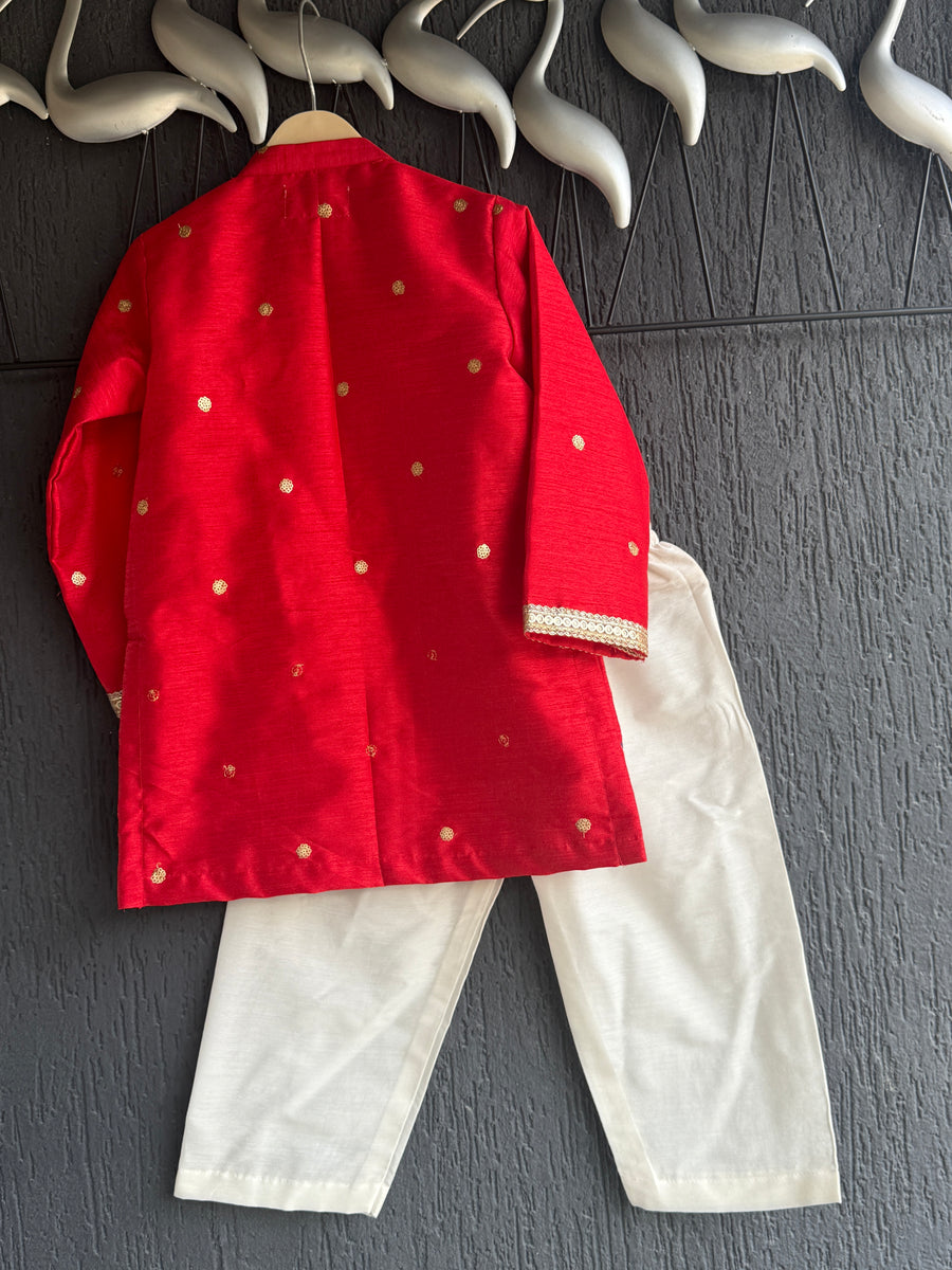 Red Patola Print Kurta Set