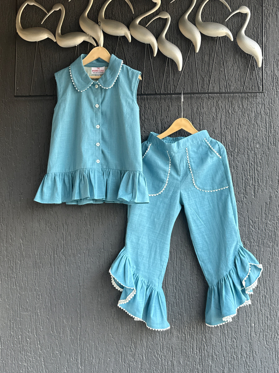 Teal Petal & Peplum Co-ord Set