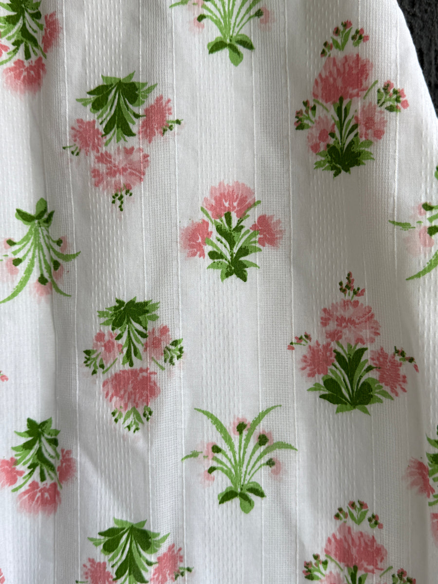 White floral print frill dress