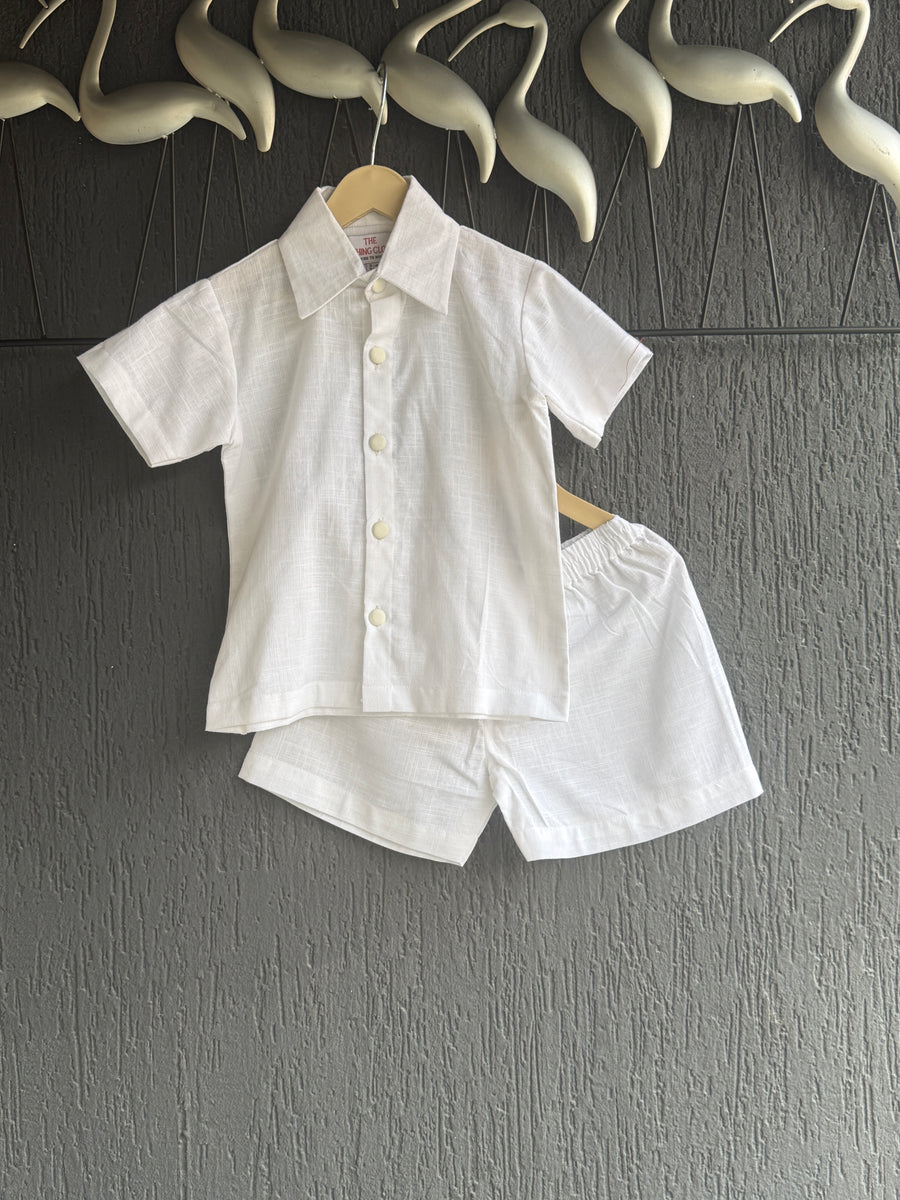 White summer shirt with shorts