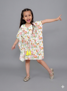 White tiger print kaftan